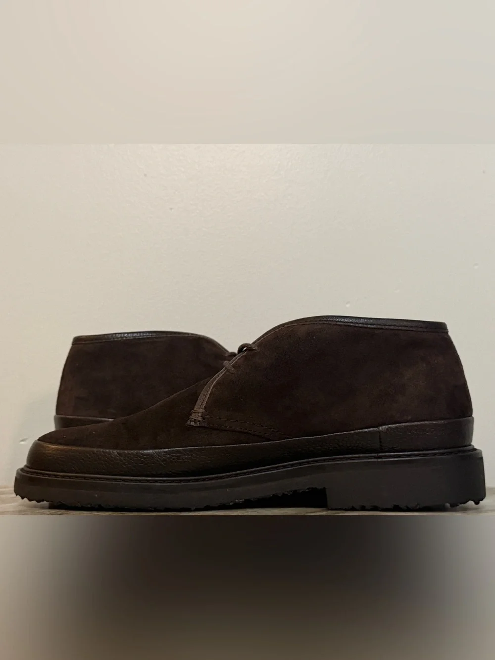 ERMENEGILDO ZEGNA BROWN SUEDE CHUKKA BOOTS US 8 DESERT BROWN LEATHER $1000